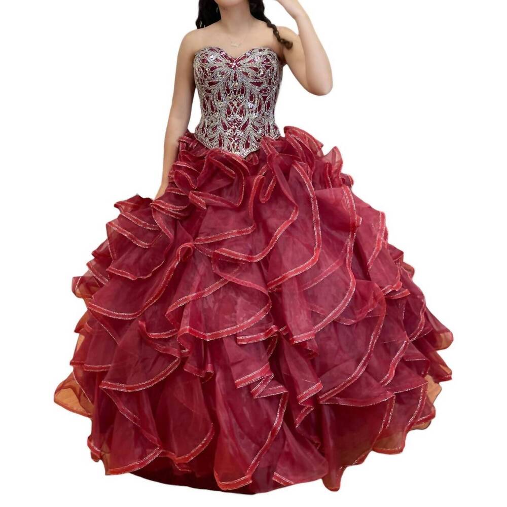 NEW HOUSE OF WU quinceañera dress in wine